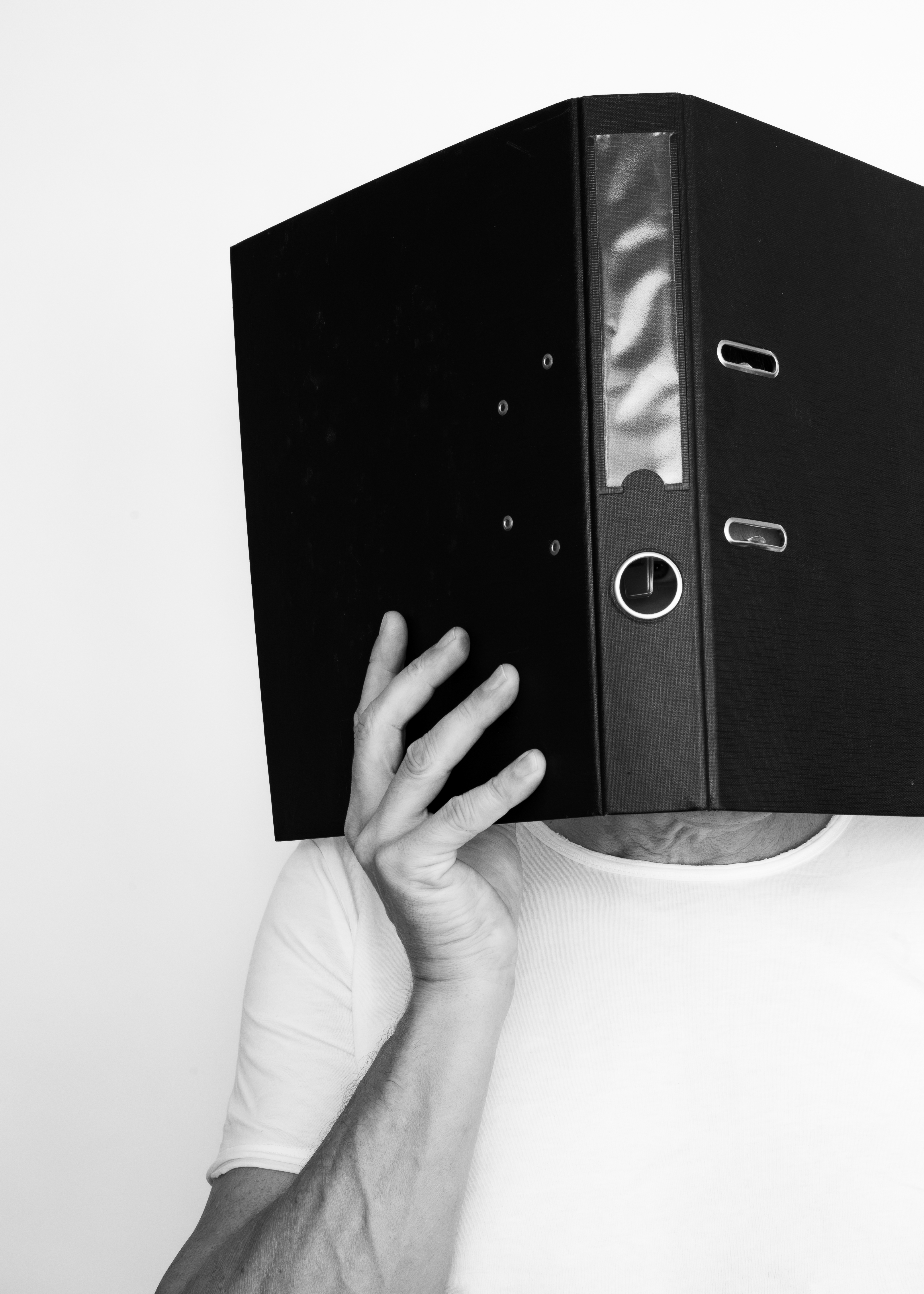 Mixed Selfies — self-portrait with face obscured by a dark object